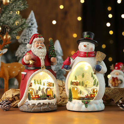 LED Animated Christmas Resin Snow Globe Music Box