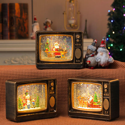 Classy Retro Christmas Snow Globe with Music TV
