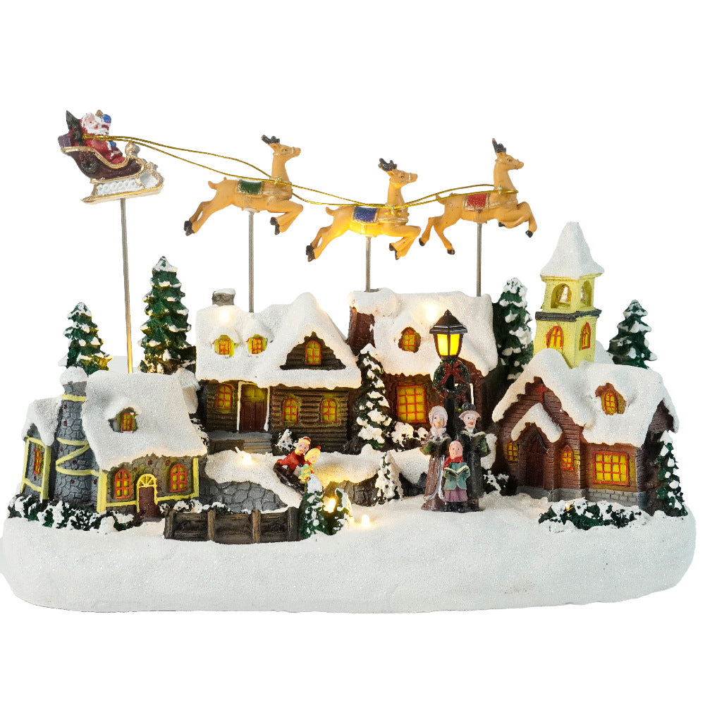 Santa's Flying Village Musical Christmas Display