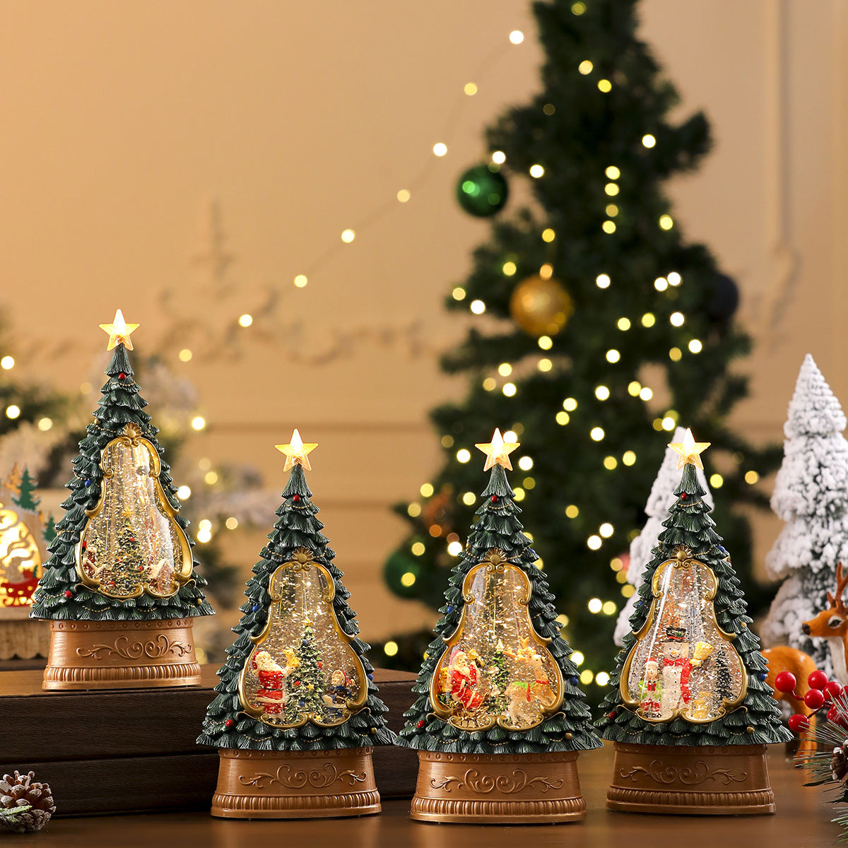 USB-Powered Automatic Snow Globe Christmas Tree
