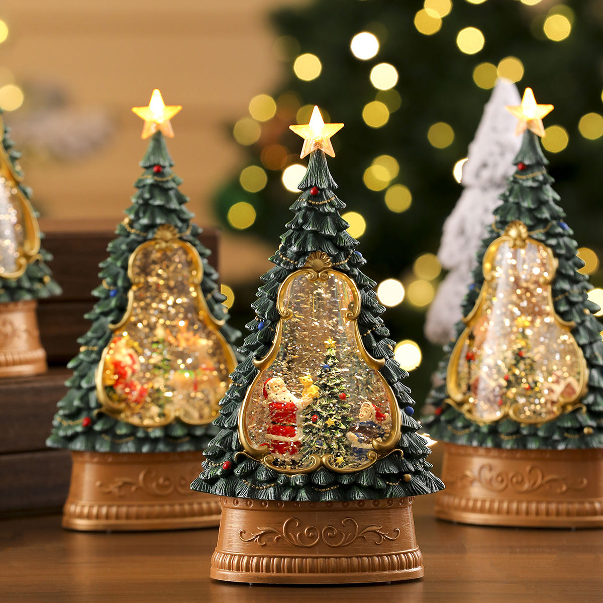 USB-Powered Automatic Snow Globe Christmas Tree