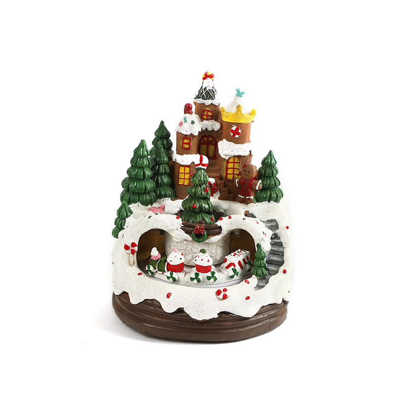 Rotating Train Christmas Village Music Box Collection