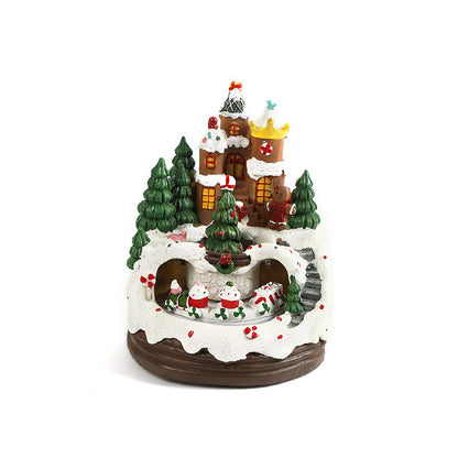 Rotating Train Christmas Village Music Box Collection