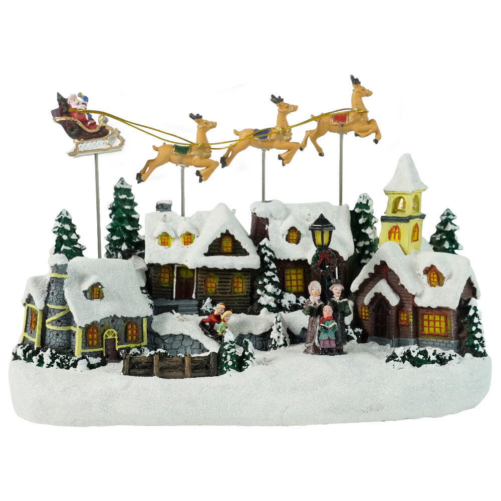 Santa's Flying Village Musical Christmas Display