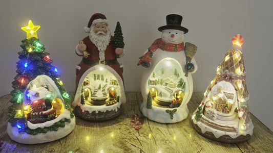 Character Music Boxes with Rotating Villages