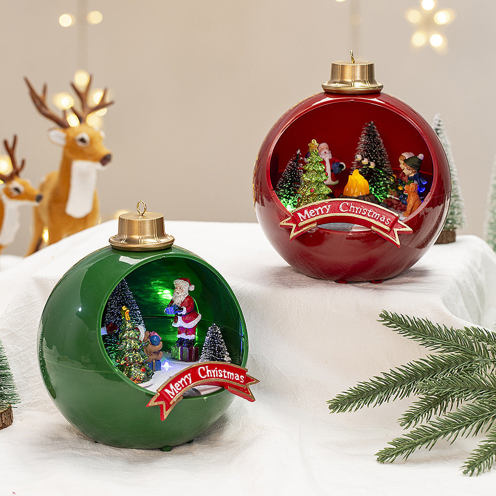 Oversized Musical Christmas Ornament Balls with LED Scenes
