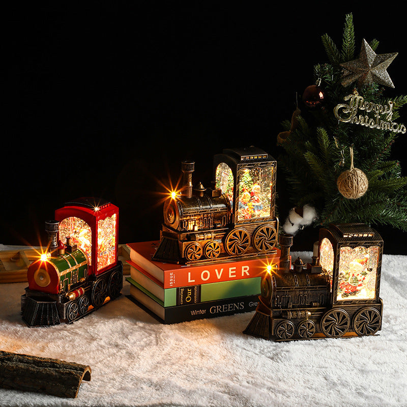 Rotating Train Christmas Village Music Box Collection