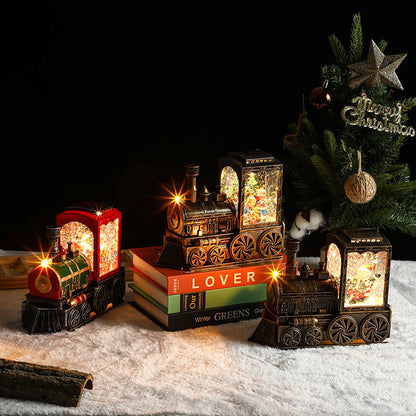 Rotating Train Christmas Village Music Box Collection
